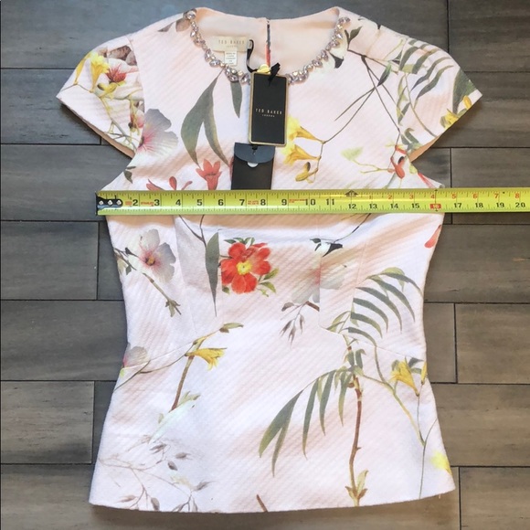 NWT Ted Baker embellished botanical bloom top - Picture 11 of 14